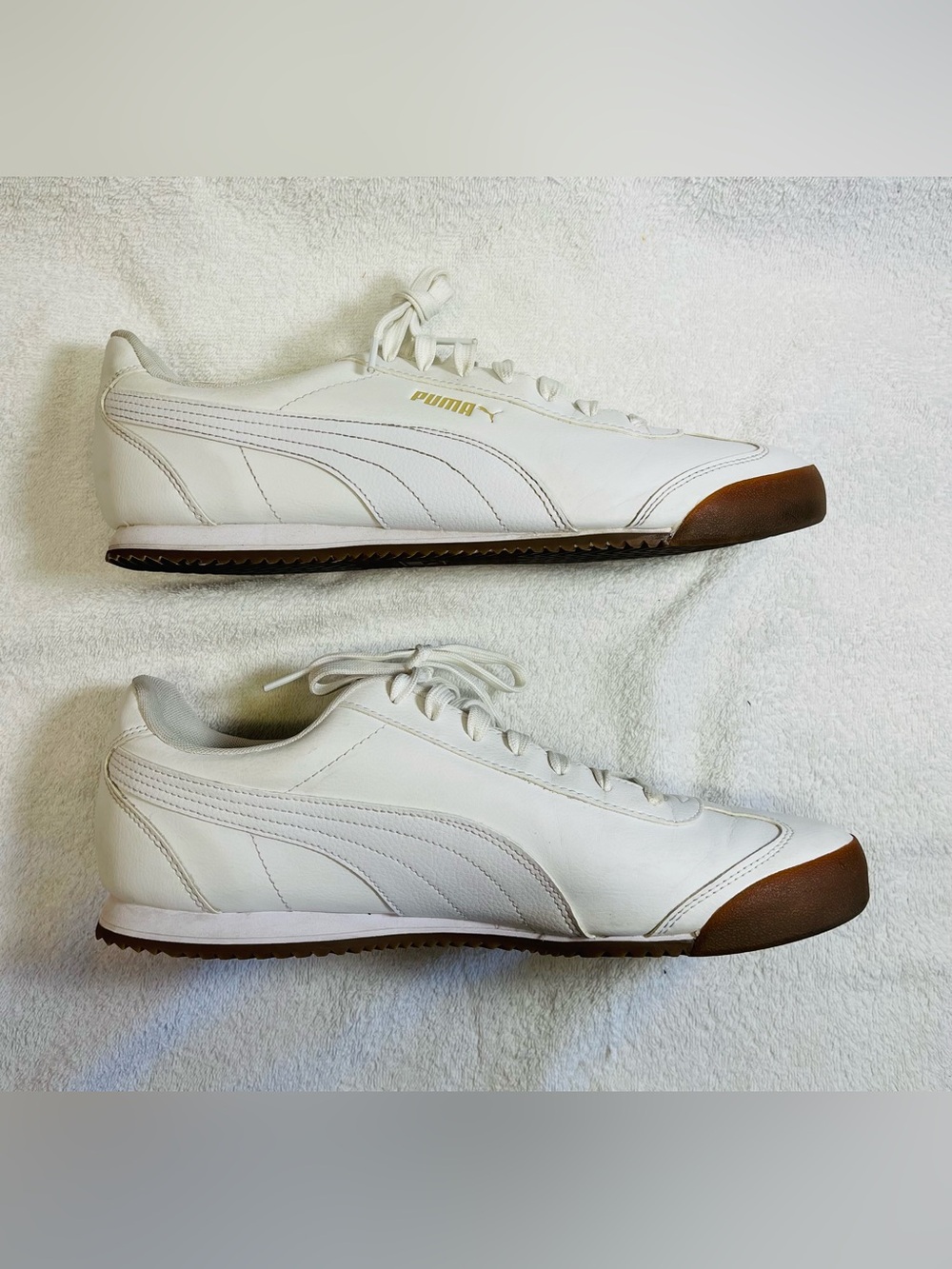 Puma Roma Classic Gum Sneakers White Team Gold Gum Men’s Size 13 - Picture 5 of 10